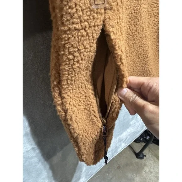 Alpine Design Sherpa Fleece Anorak Pullover Womens M Caramel Snap Jacket‎ NWT - Picture 7 of 11